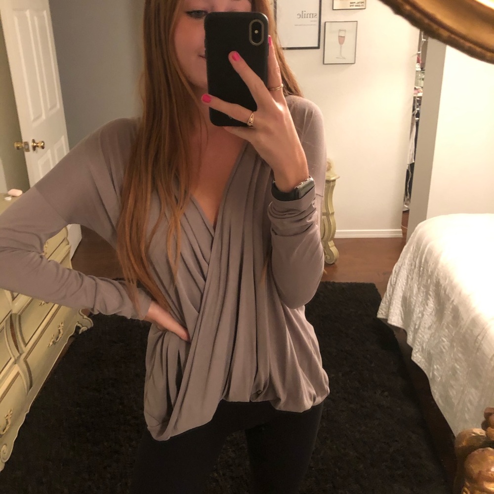 SOLD taupe blouse